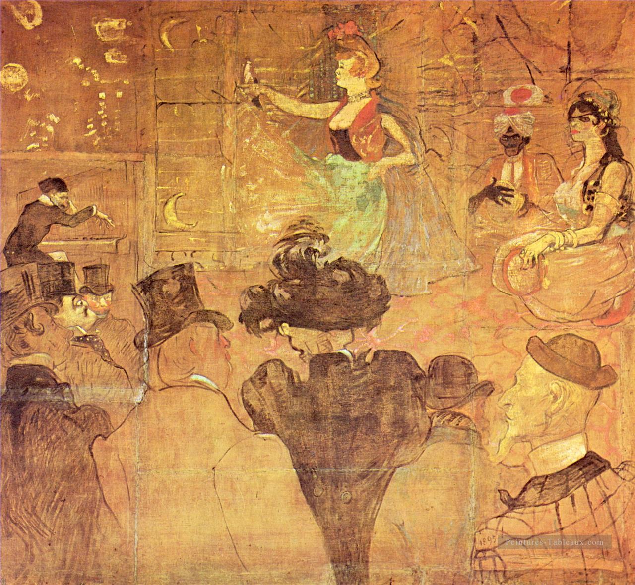 stand de la goulue à la foire du trône la danse maure 1895 Toulouse Lautrec Henri de Peintures à l'huile